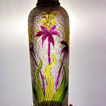 Load image into Gallery viewer, Antique French Sterling Silver Vermeil Art Glass Liquor Bottle Flask