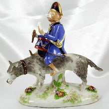 Load image into Gallery viewer, Rare French Porcelaine de Paris Circus Monkey Riding a Dog Figurine
