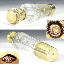 Load image into Gallery viewer, Antique French Sterling Silver Gilt Vermeil Cut Crystal Whiskey Liquor Flask, Lagriffoul & Laval