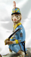 Load image into Gallery viewer, Antique French Porcelain de Paris Monkey Riding a Dog Figurine