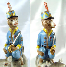 Load image into Gallery viewer, Antique French Porcelain de Paris Monkey Riding a Dog Figurine