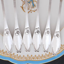 Load image into Gallery viewer, Antique 12pc Art Nouveau French Sterling Silver Dessert Flatware Set
