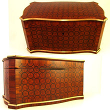 Load image into Gallery viewer, Antique French Tahan Paris tea caddy marquetry box