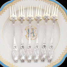 Load image into Gallery viewer, Antique 12pc Art Nouveau French Sterling Silver Dessert Flatware Set