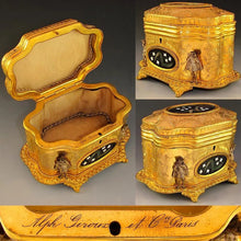 Load image into Gallery viewer, Antique French Signed Giroux Pietra Dura Gilt Bronze Ormolu Jewelry Casket Box