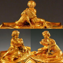 Load image into Gallery viewer, Antique French TAHAN PARIS Gilt Bronze Enamel Jewelry Casket Box, Figural