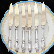 Load image into Gallery viewer, Antique 12pc Art Nouveau French Sterling Silver Dessert Flatware Set