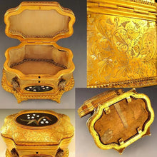 Load image into Gallery viewer, Antique French Signed Giroux Pietra Dura Gilt Bronze Ormolu Jewelry Casket Box