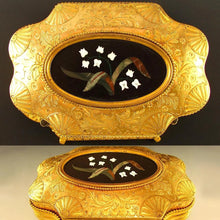 Load image into Gallery viewer, Antique French Signed Giroux Pietra Dura Gilt Bronze Ormolu Jewelry Casket Box