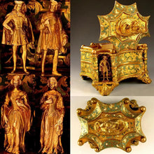 Load image into Gallery viewer, Antique French TAHAN PARIS Gilt Bronze Enamel Jewelry Casket Box, Figural