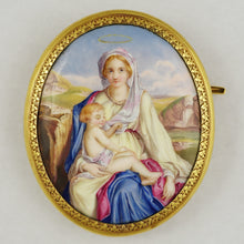 Load image into Gallery viewer, Antique French 18K Gold Enamel Miniature Portrait Brooch