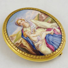 Load image into Gallery viewer, Antique French 18K Gold Enamel Miniature Portrait Brooch