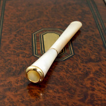 Load image into Gallery viewer, Antique French 18k Gold Mounted Mother of Pearl Cigarette or Cheroot Holder & Case, Etui