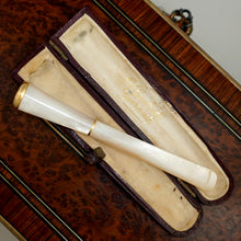 Load image into Gallery viewer, Antique French 18k Gold Mounted Mother of Pearl Cigarette or Cheroot Holder & Case, Etui