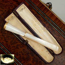 Load image into Gallery viewer, Antique French 18k Gold Mounted Mother of Pearl Cigarette or Cheroot Holder & Case, Etui