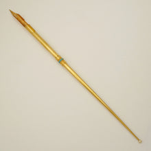 Load image into Gallery viewer, Antique Victorian French 18K Gold Dip Pen Writing Calligraphy Jeweled Turquoise Stones & Pearl