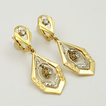 Load image into Gallery viewer, Art Deco French 18k Yellow Gold Lever Back Dangle Earrings