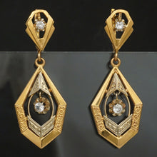 Load image into Gallery viewer, Art Deco French 18k Yellow Gold Lever Back Dangle Earrings