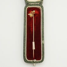 Load image into Gallery viewer, Antique Victorian French 18K Gold Diamond & Ruby Figural Bee Stickpin Pin Brooch