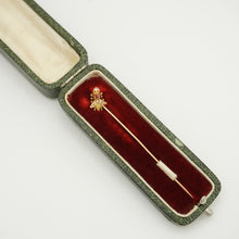Load image into Gallery viewer, Antique Victorian French 18K Gold Diamond & Ruby Figural Bee Stickpin Pin Brooch