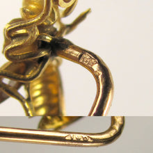 Load image into Gallery viewer, Antique Victorian French 18K Gold Diamond & Ruby Figural Bee Stickpin Pin Brooch