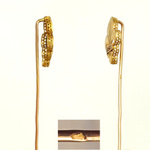 Load image into Gallery viewer, Antique French Victorian 18K Gold Diamond Fleur De Lis / Lys Stickpin Pin Brooch