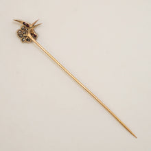Load image into Gallery viewer, Antique Victorian French 18K Gold Diamond Ruby Parrot Bird Head Stick Pin Brooch