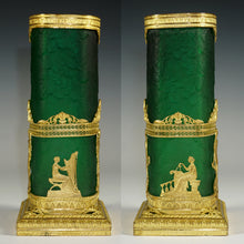Load image into Gallery viewer, Antique French Ormolu Acid Etched Cameo Glass Vase Empire Neoclassical Gilt Bronze Mounts