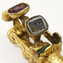 Load image into Gallery viewer, Antique Victorian Gilt Ormolu Wax Seal Rotating Wheel Letter Stamps