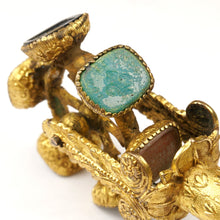 Load image into Gallery viewer, Antique Victorian Gilt Ormolu Wax Seal Rotating Wheel Letter Stamps