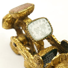 Load image into Gallery viewer, Antique Victorian Gilt Ormolu Wax Seal Rotating Wheel Letter Stamps