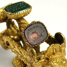 Load image into Gallery viewer, Antique Victorian Gilt Ormolu Wax Seal Rotating Wheel Letter Stamps