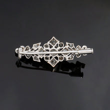 Load image into Gallery viewer, Art Deco Old Mine Cut Diamond Palladium Brooch Pin