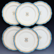 Load image into Gallery viewer, Set of 6 antique French Paris porcelain dessert plates
