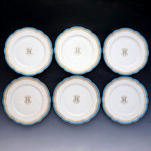 Load image into Gallery viewer, Antique French Old Paris Porcelain Plates Set of 6 Dessert or Luncheon