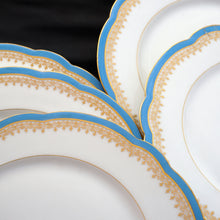 Load image into Gallery viewer, antique French porcelain de paris blue & gold plates