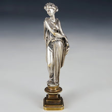 Load image into Gallery viewer, Antique French Silvered Bronze Wax Seal Desk Stamp Classical Lady
