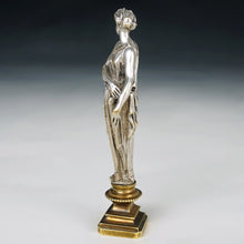 Load image into Gallery viewer, Antique French Silvered Bronze Wax Seal Desk Stamp Classical Lady
