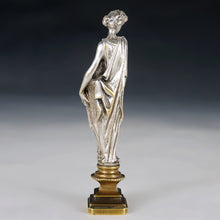 Load image into Gallery viewer, Antique French Silvered Bronze Wax Seal Desk Stamp Classical Lady