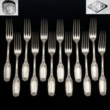 Load image into Gallery viewer, Antique French Sterling Silver Flatware Set 24pcs Forks & Spoons Art Nouveau