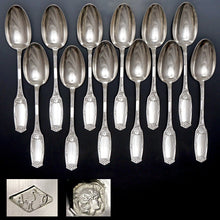 Load image into Gallery viewer, Antique French Sterling Silver Flatware Set 24pcs Forks & Spoons Art Nouveau