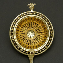 Load image into Gallery viewer, Antique French Sterling Silver Puiforcat Gold Vermeil Tea Strainer, Empire Swans