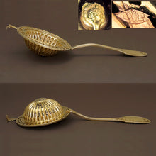 Load image into Gallery viewer, Antique French Sterling Silver Puiforcat Gold Vermeil Tea Strainer, Empire Swans