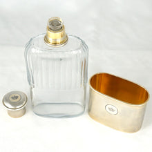 Load image into Gallery viewer, Antique French Sterling Silver Liquor Whiskey Hip Flask by Gustave Keller