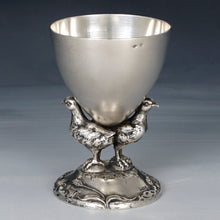 Load image into Gallery viewer, Antique French .800 Silver Egg Cup, Figural Hen Chickens