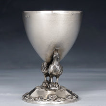 Load image into Gallery viewer, Antique French .800 Silver Egg Cup, Figural Hen Chickens