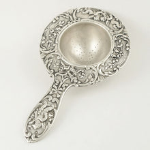 Load image into Gallery viewer, Ornate French Sterling Silver Over the Cup Tea Strainer, Rococo Cherub Figures