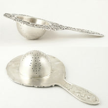 Load image into Gallery viewer, Ornate French Sterling Silver Over the Cup Tea Strainer, Rococo Cherub Figures