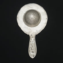 Load image into Gallery viewer, Ornate French Sterling Silver Over the Cup Tea Strainer, Rococo Cherub Figures