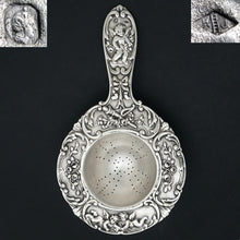 Load image into Gallery viewer, Ornate French Sterling Silver Over the Cup Tea Strainer, Rococo Cherub Figures
